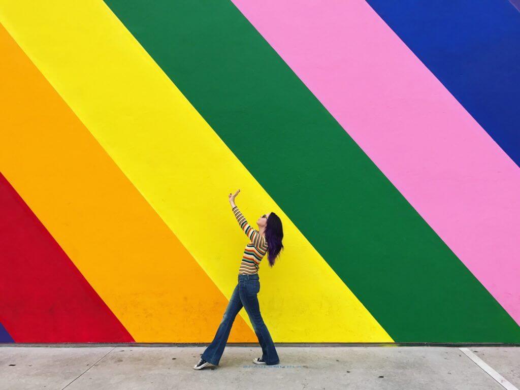 Paul Smith rainbow wall