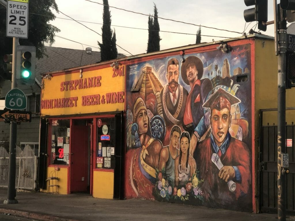 A mural on a storefront in the Eastside of L.A.