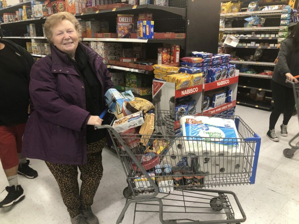 A lucky shopper at Walmart was able to stock up on canned goods and toilet paper.