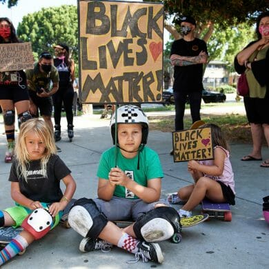Skateboarders Black Lives Matter