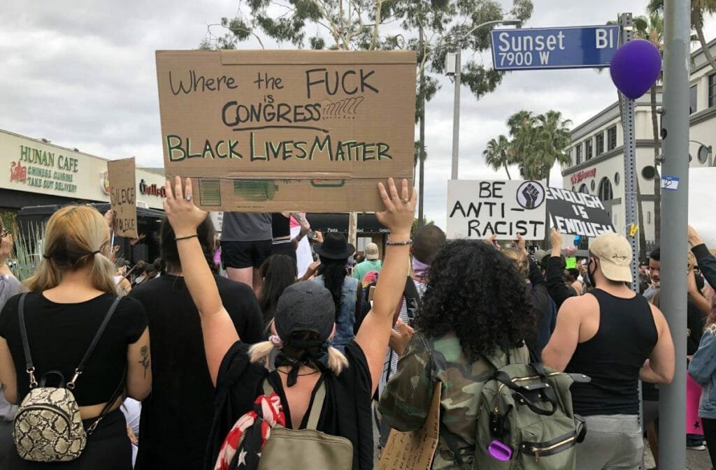 Black Live Matter protest on Sunset Boulevard