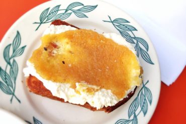 Sqirl's ricotta toast with allegedly moldy jam.