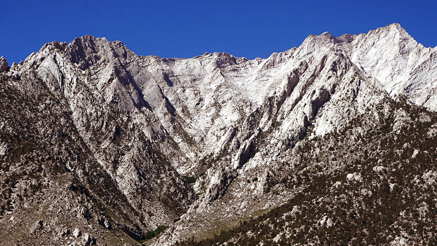 view of eastern sierras from lone pine campground