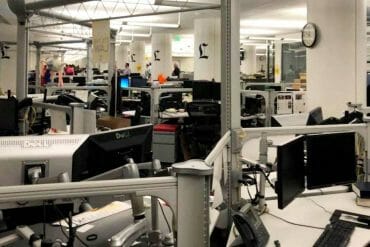 The former L.A. Times newsroom in downtown Los Angeles.