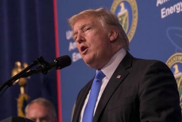 President Donald Trump speaking at an Unleashing American Energy event at Energy Department headquarters on June 29, 2017